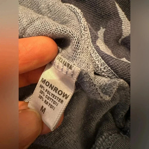 Monrow Distressed Blue Camo Crewneck Sweatshirt Size M - Picture 7 of 7